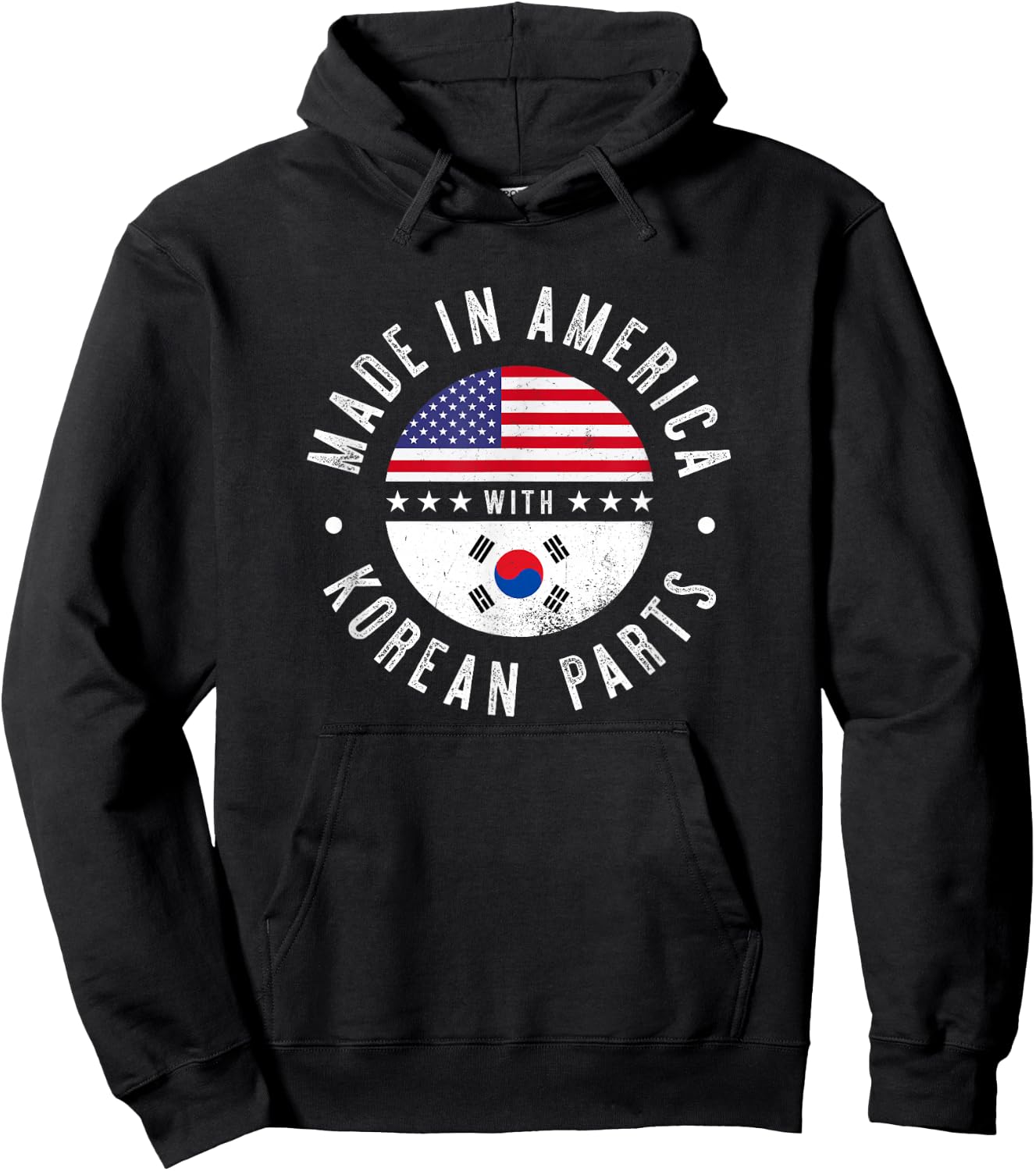 Made in America with Korean parts - South Korea pride Hoodie - Hoodie | Black