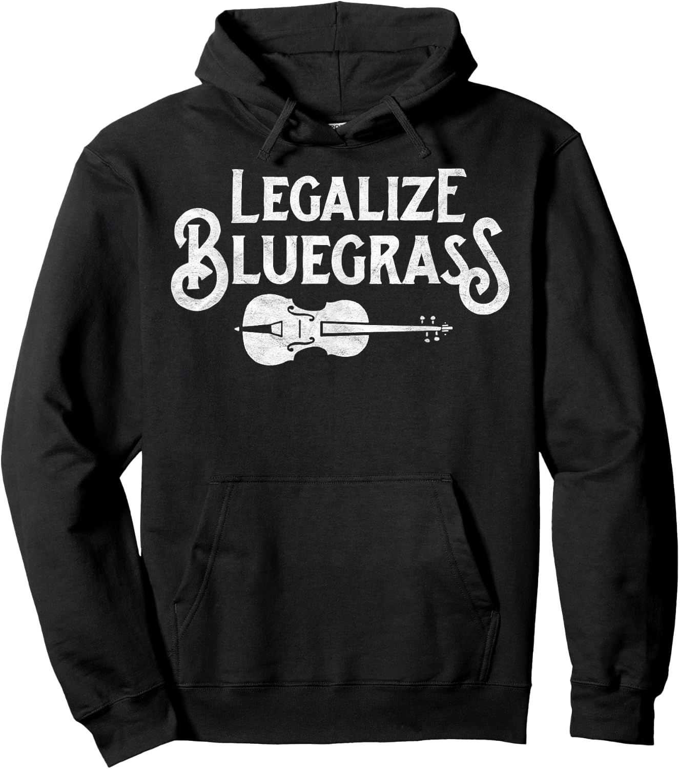 Legalize Bluegrass! Funny Vintage Fiddle Violin Graphic Hoodie - Hoodie | Black