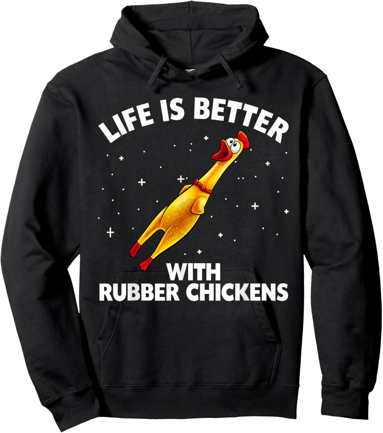 Funny Rubber Chicken Design Women Chicken Toy Lovers Hoodie - Hoodie | Black