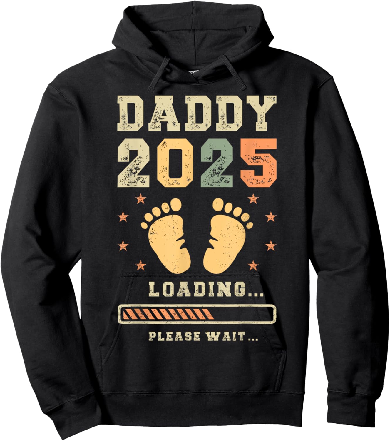 Daddy 2025 Loading, Baby Announcement, Expecting Dad To Be Hoodie - Hoodie | Black