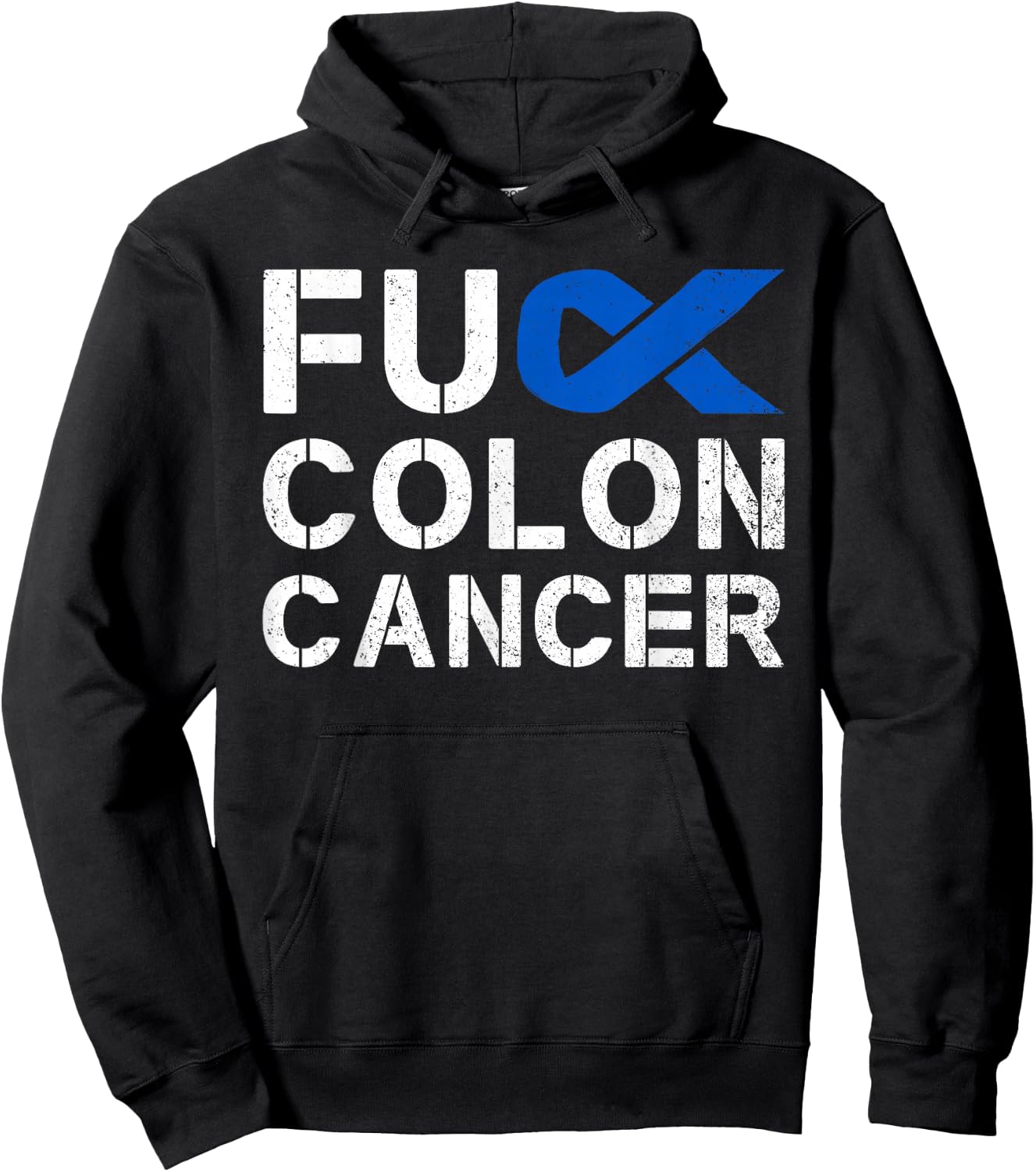 Fuck Colon Cancer Awareness Ribbon Fighter Survivor Hoodie - Hoodie | Black