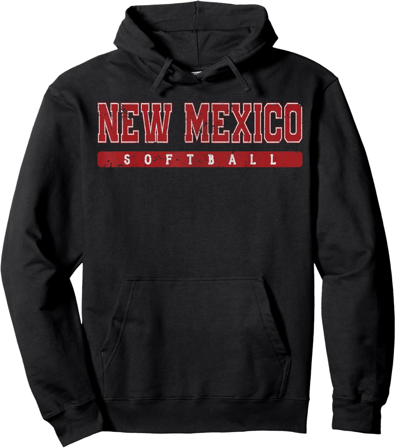 New Mexico Softball Red Vintage Text Hoodie - Hoodie | Black