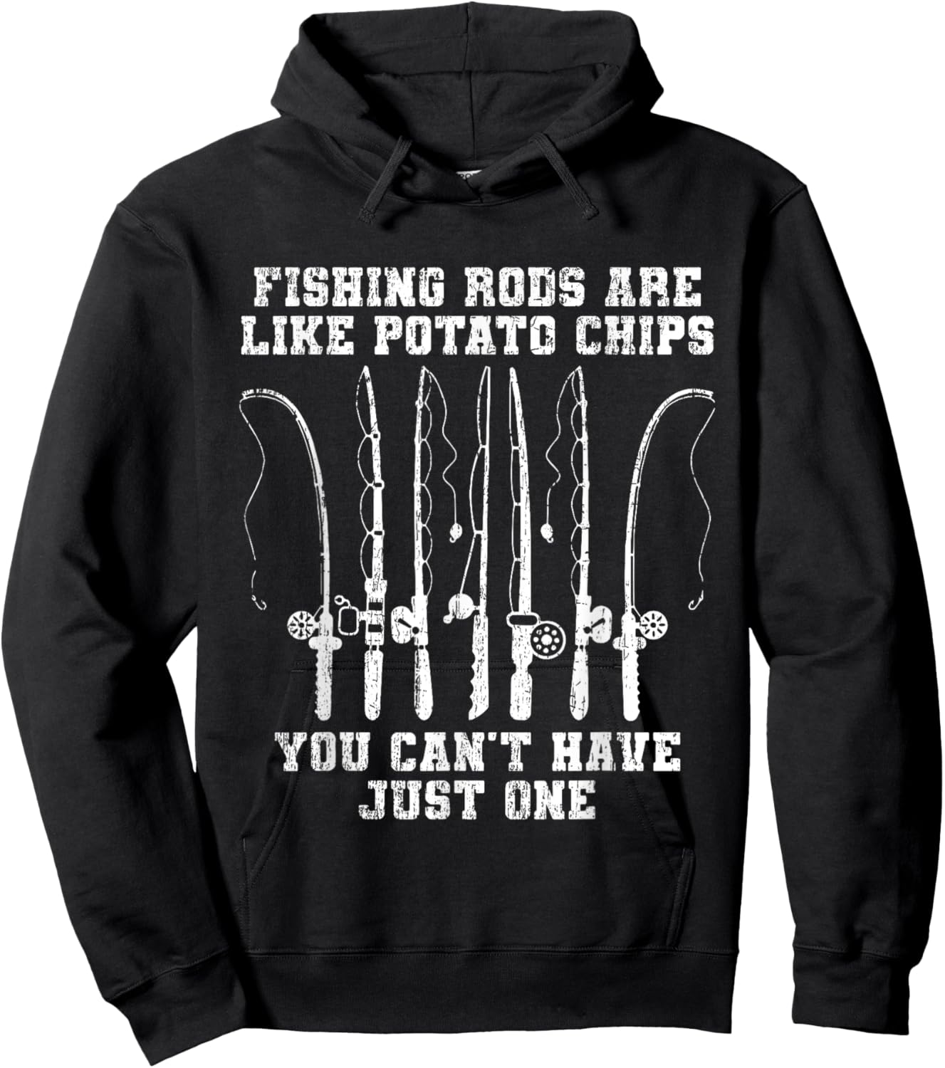 Fishing Rods Are Like Potato Chips You Can’t Have Just One Hoodie - Hoodie | Black