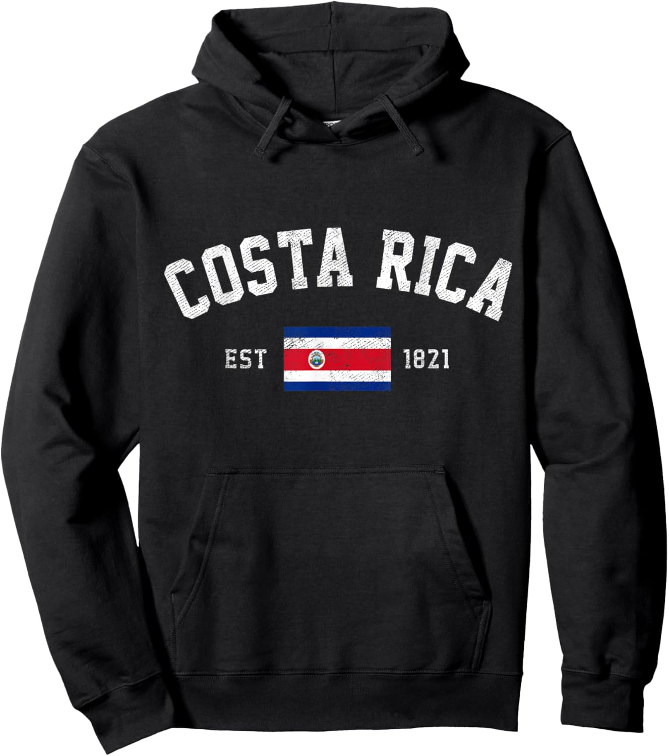 Costa Rica Est. 1821 Costa Rican Flag Independence Day Hoodie - Hoodie | Black