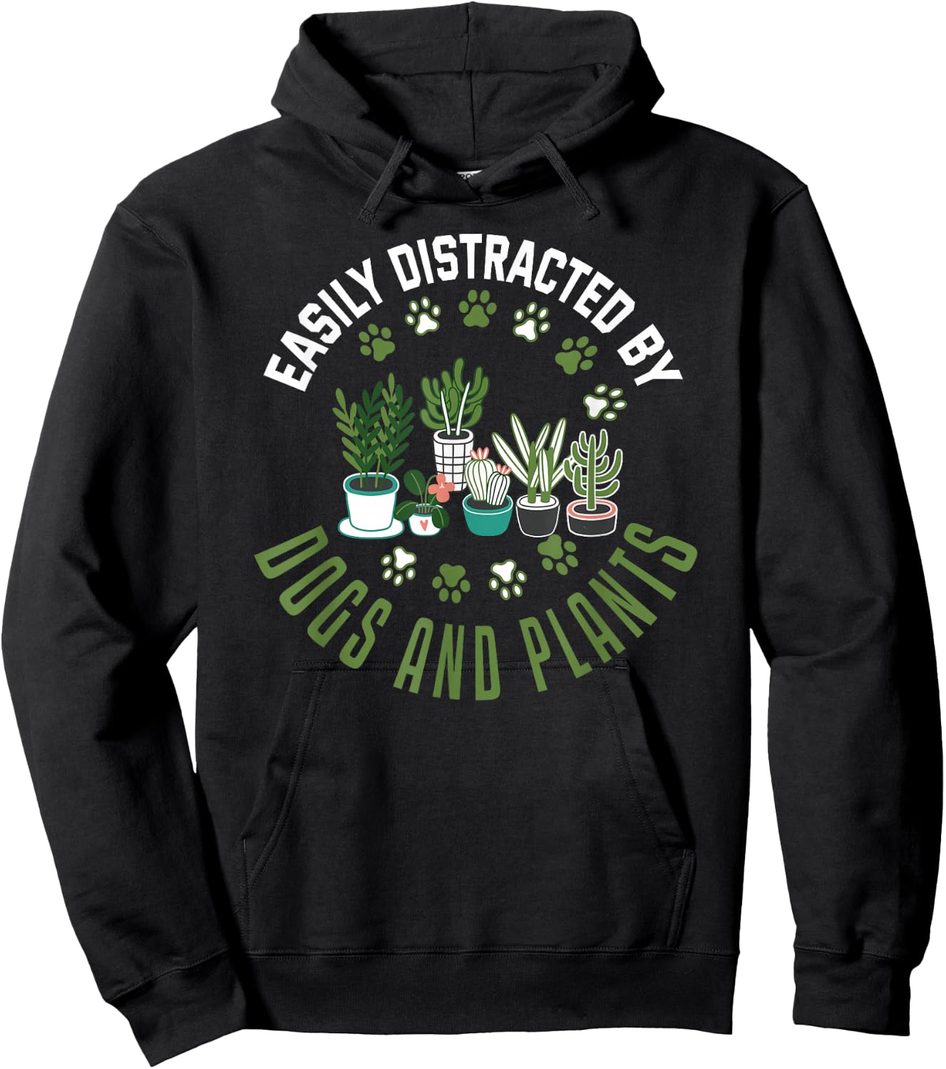 Plants and Dogs Funny Plant Lover Dog Lover Plant Hoodie - Hoodie | Black