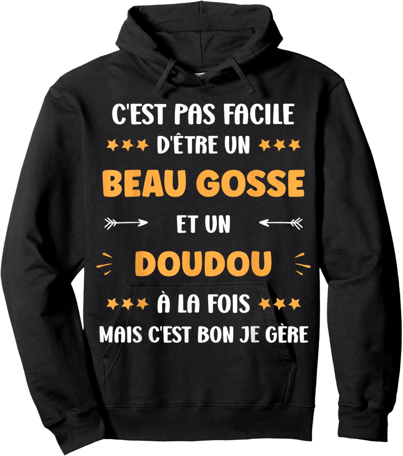 First Name Super Doudou Humour Beau gosse Doudou , Black, S Hoodie - Hoodie | Black