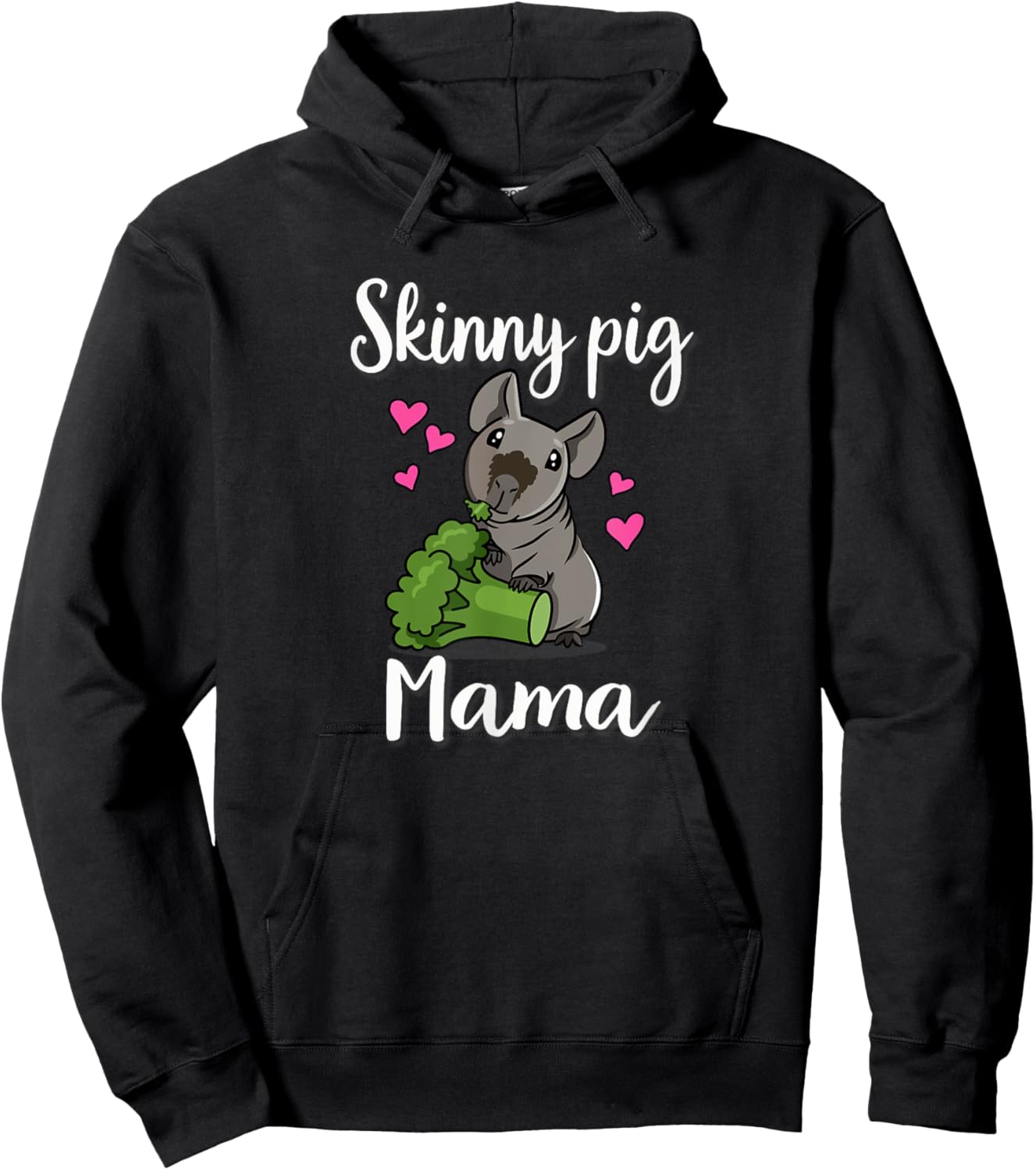 Funny Girls Mama Mom Hairless Guinea Pig Lover Hoodie - Hoodie | Black