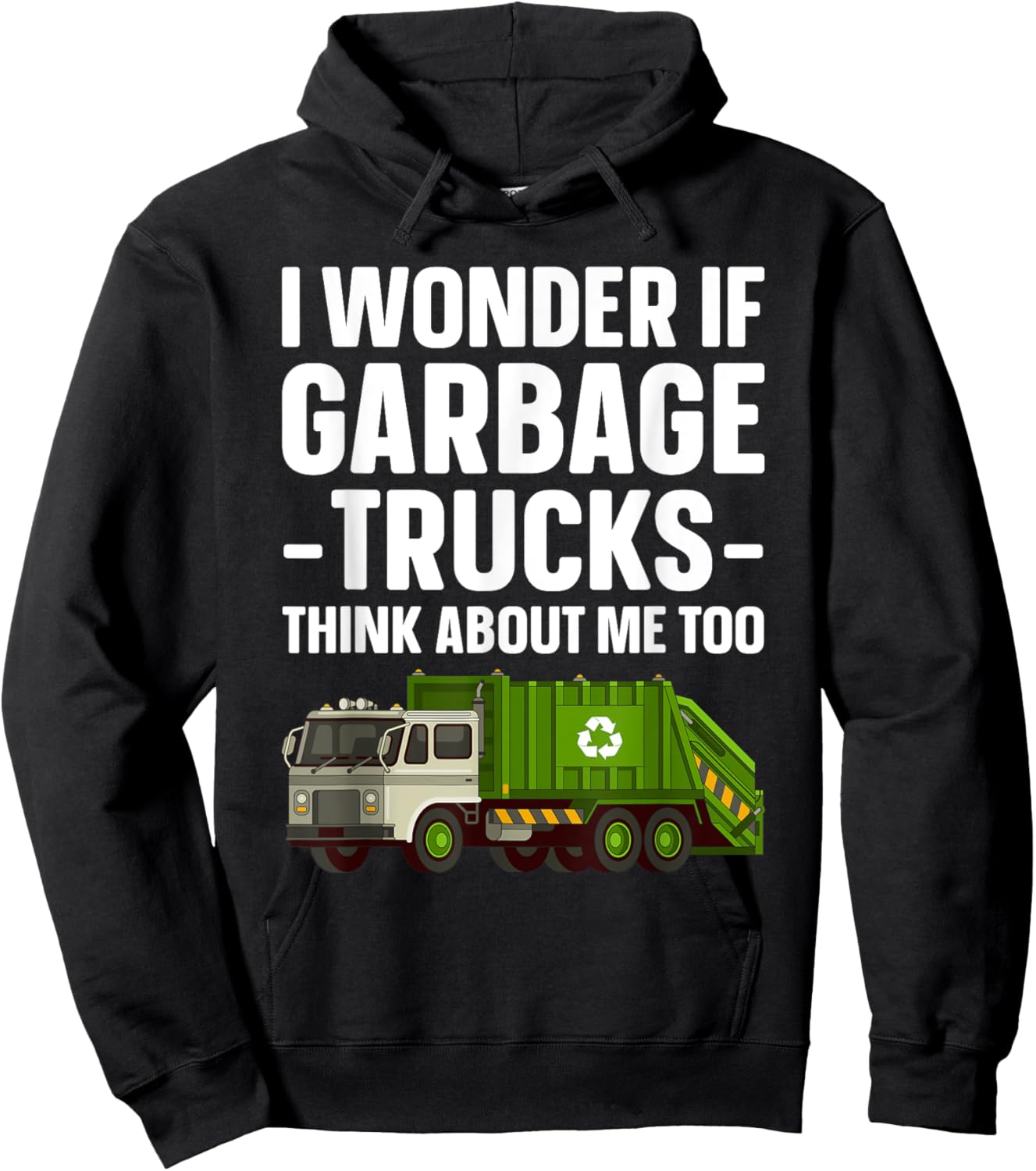 Funny Garbage Truck Art For Toddler Boys Trash Garbage Truck Hoodie - Hoodie | Black