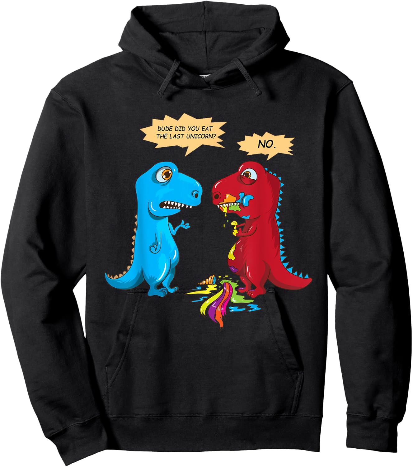 Did you eat the last unicorn? Last unicorn dinosaur Hoodie - Hoodie | Black