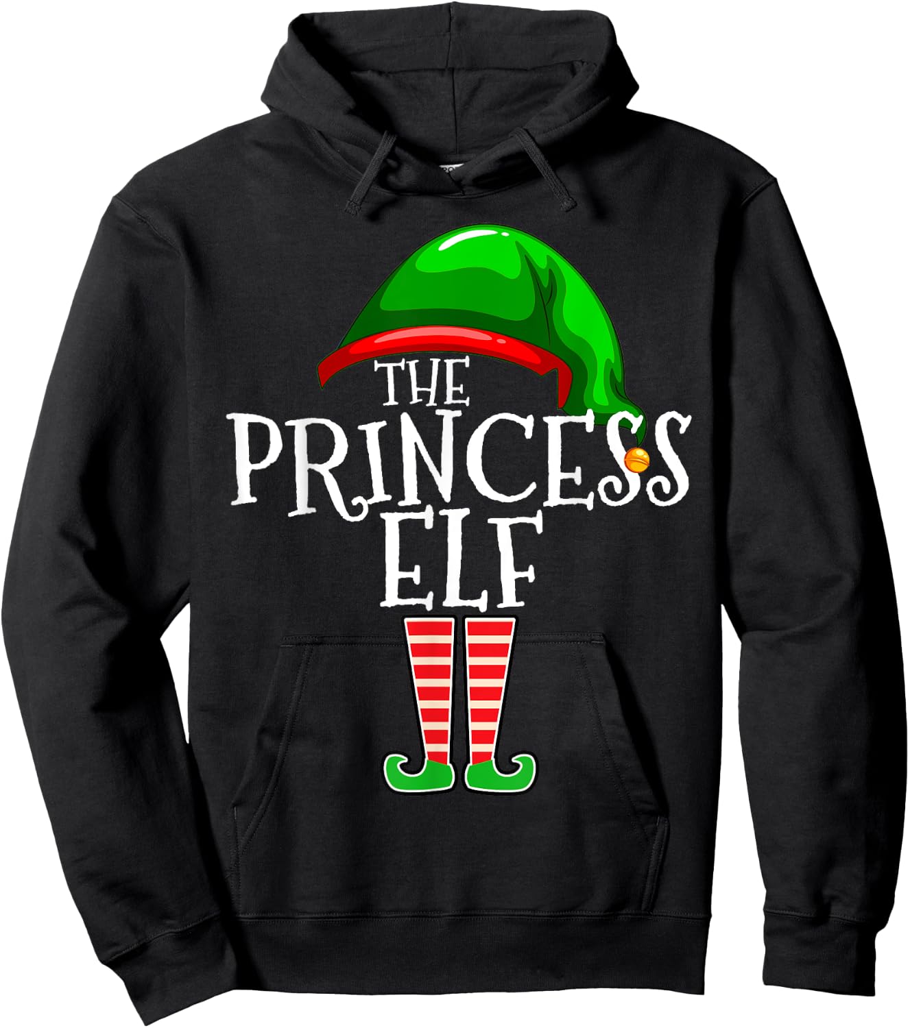 The Princess Elf Group Matching Family Christmas Hoodie - Hoodie | Black