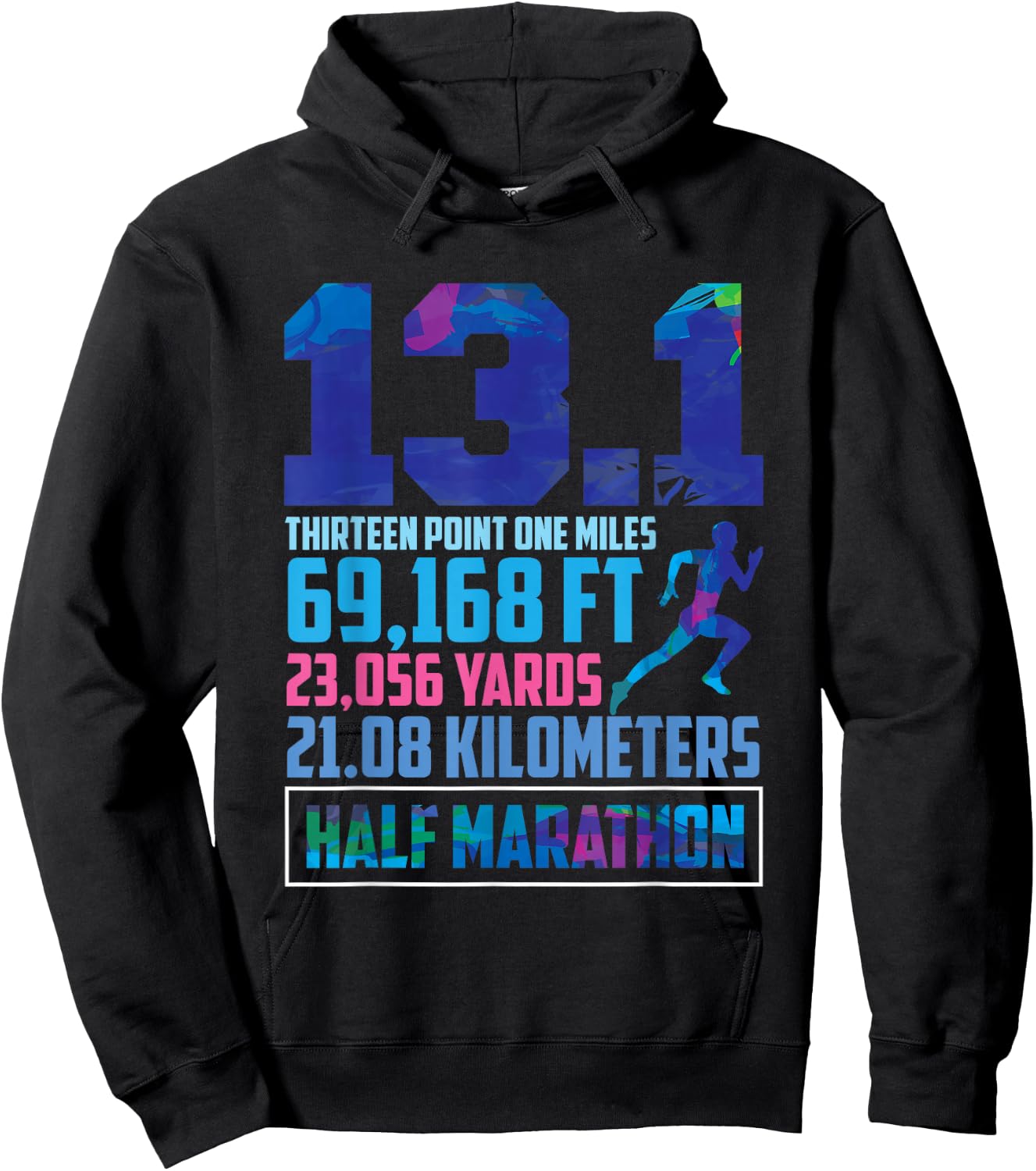 Half Marathon 13.1 Miles Running Runner Hoodie - Hoodie | Black
