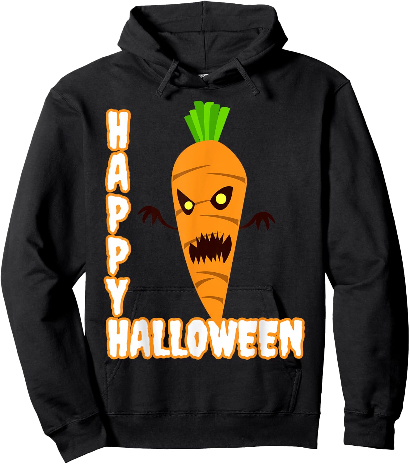 Scary Carrot Happy Halloween Men Women Boys Girls Hoodie - Hoodie | Black