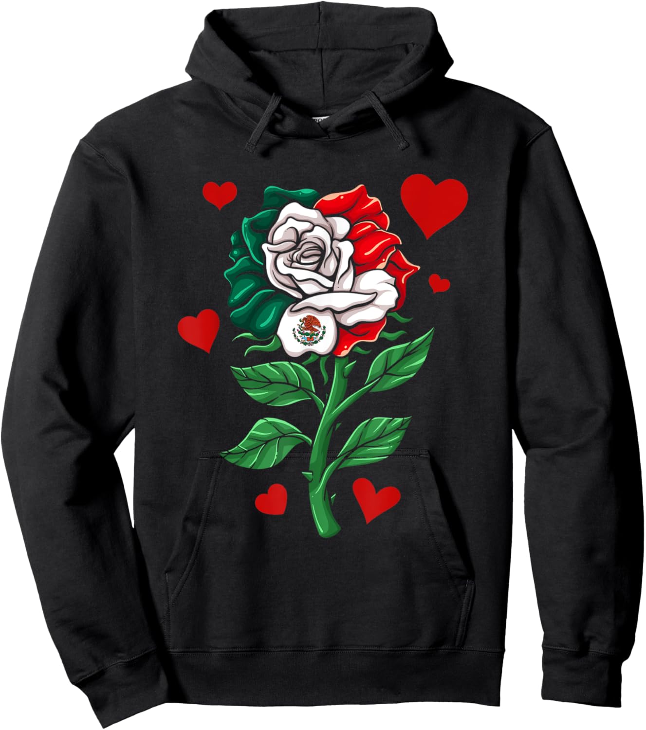Mexico Gift Rose Tijuana Mexican Hispanic Pride Poncho Hoodie - Hoodie | Black