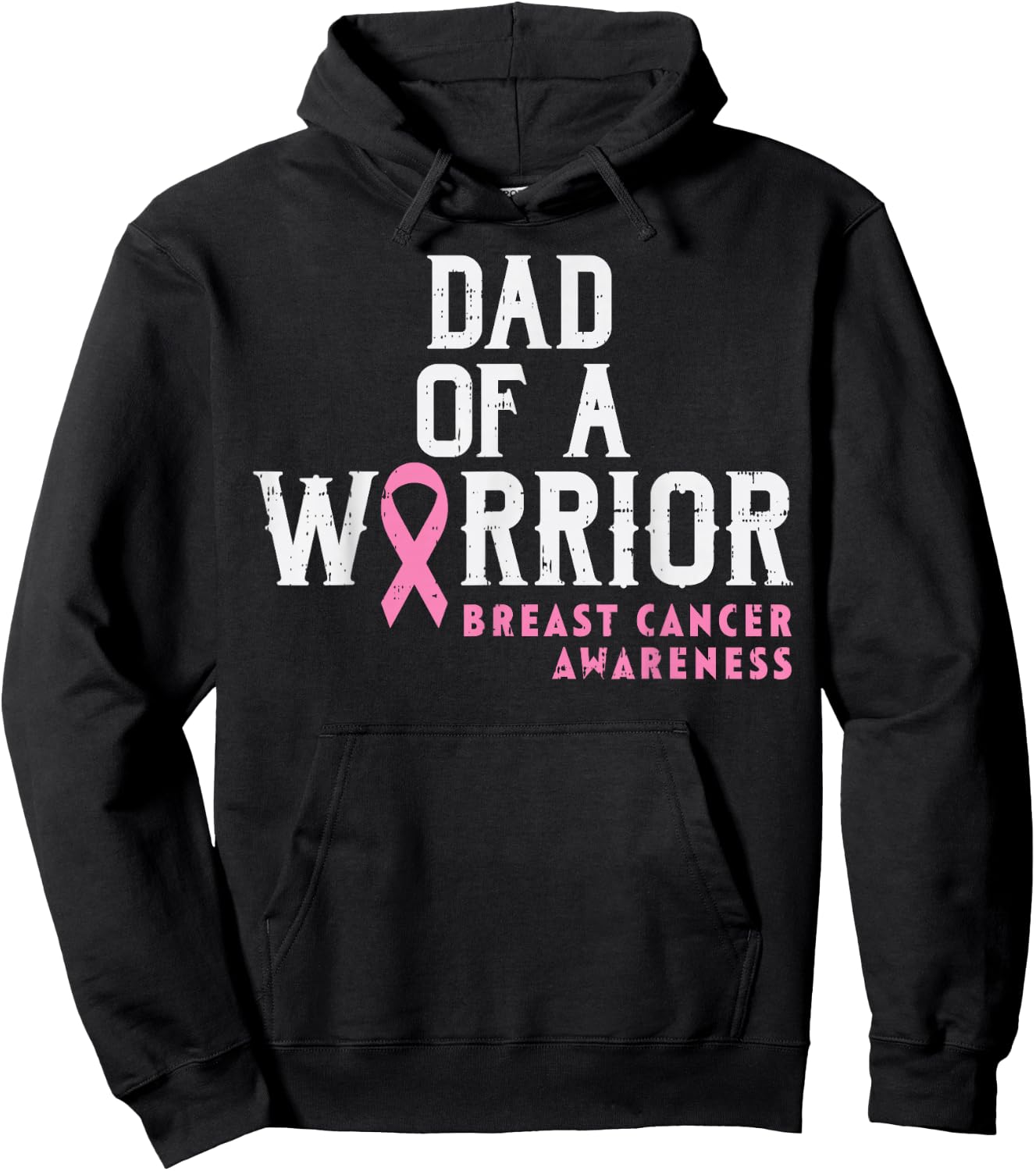 Dad Of A Warrior Breast Cancer Awareness Support Daughter Hoodie - Hoodie | Black