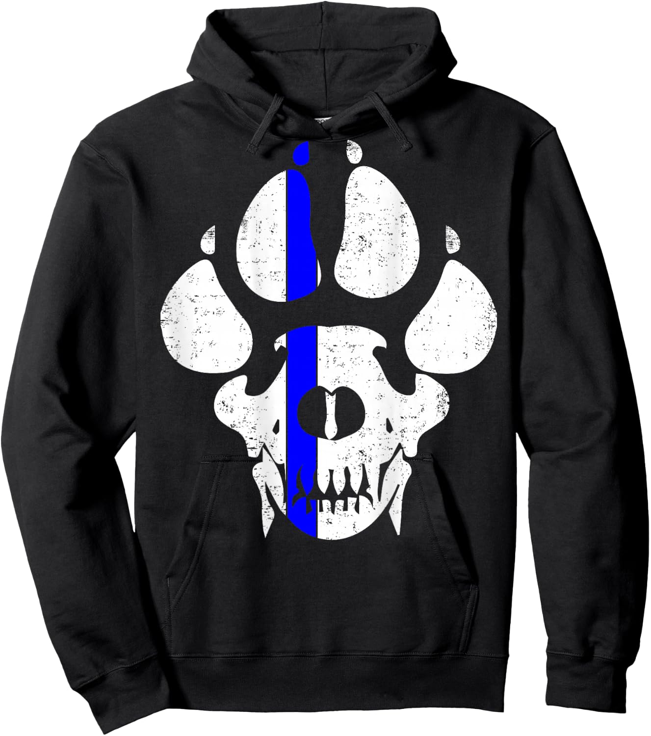 K9 Police Officer Police Dog Paw Skull Law Enforcement Hoodie - Hoodie | Black