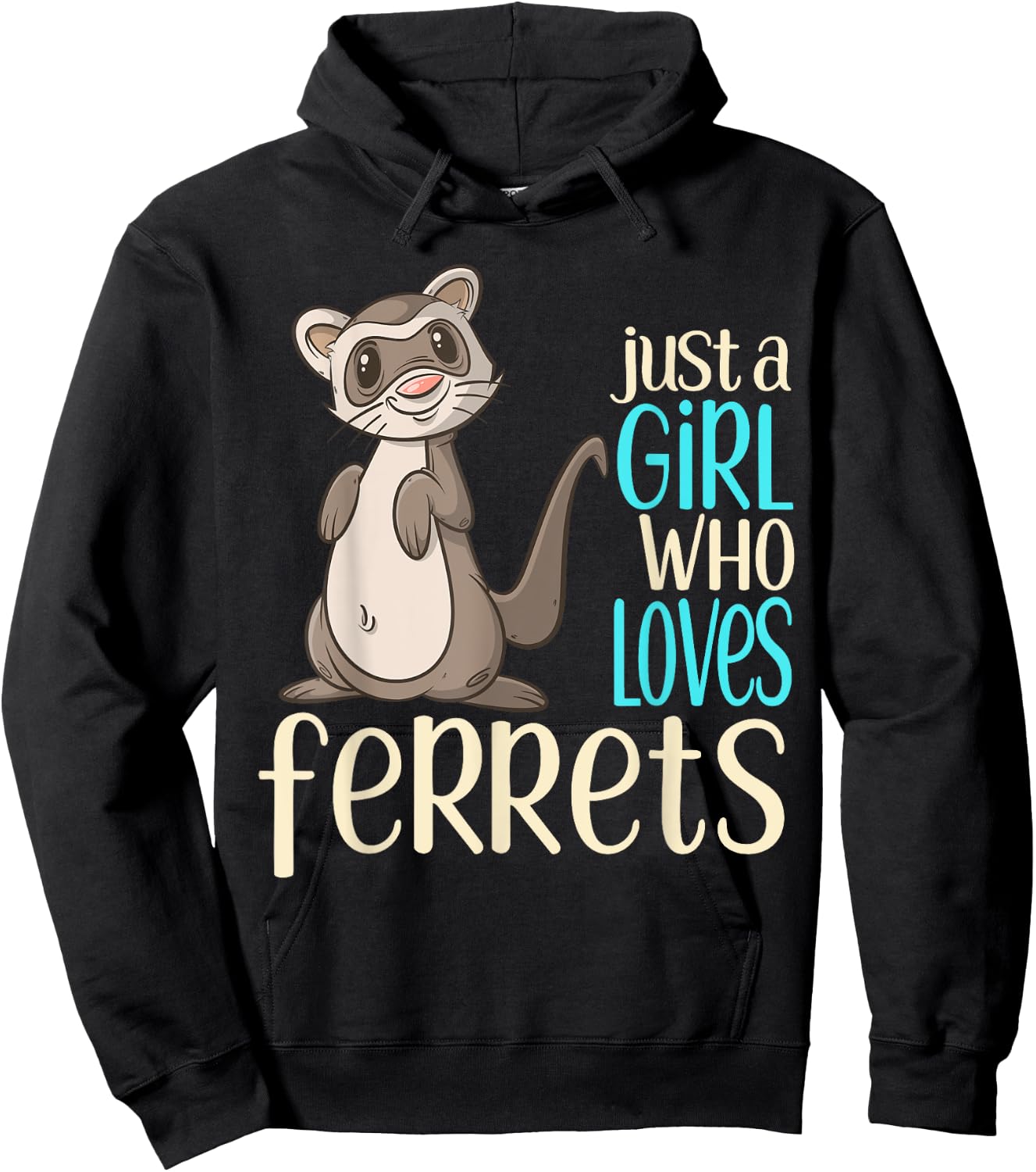 Just a Girl Who Loves Ferrets Gift T Shirt For Girls & Women Hoodie - Hoodie | Black
