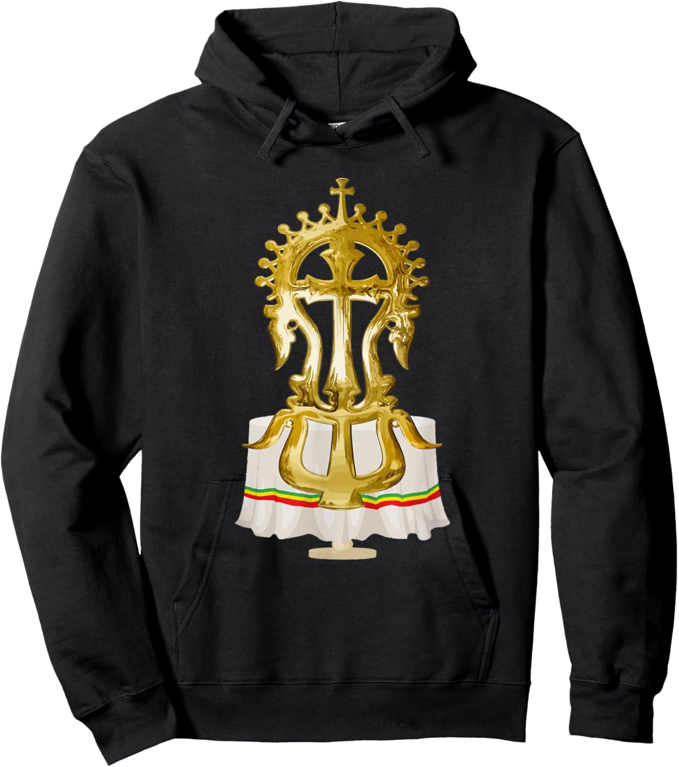 Ethiopian Cross African Graphic Art Hoodie - Hoodie | Black