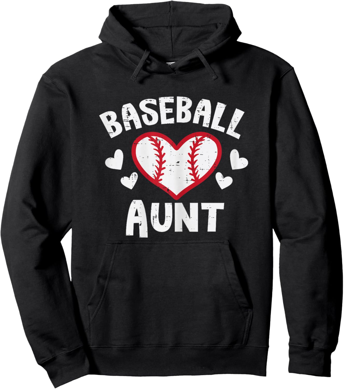 Baseball Aunt Heart Family Matching Aunty Auntie Women Hoodie - Hoodie | Black