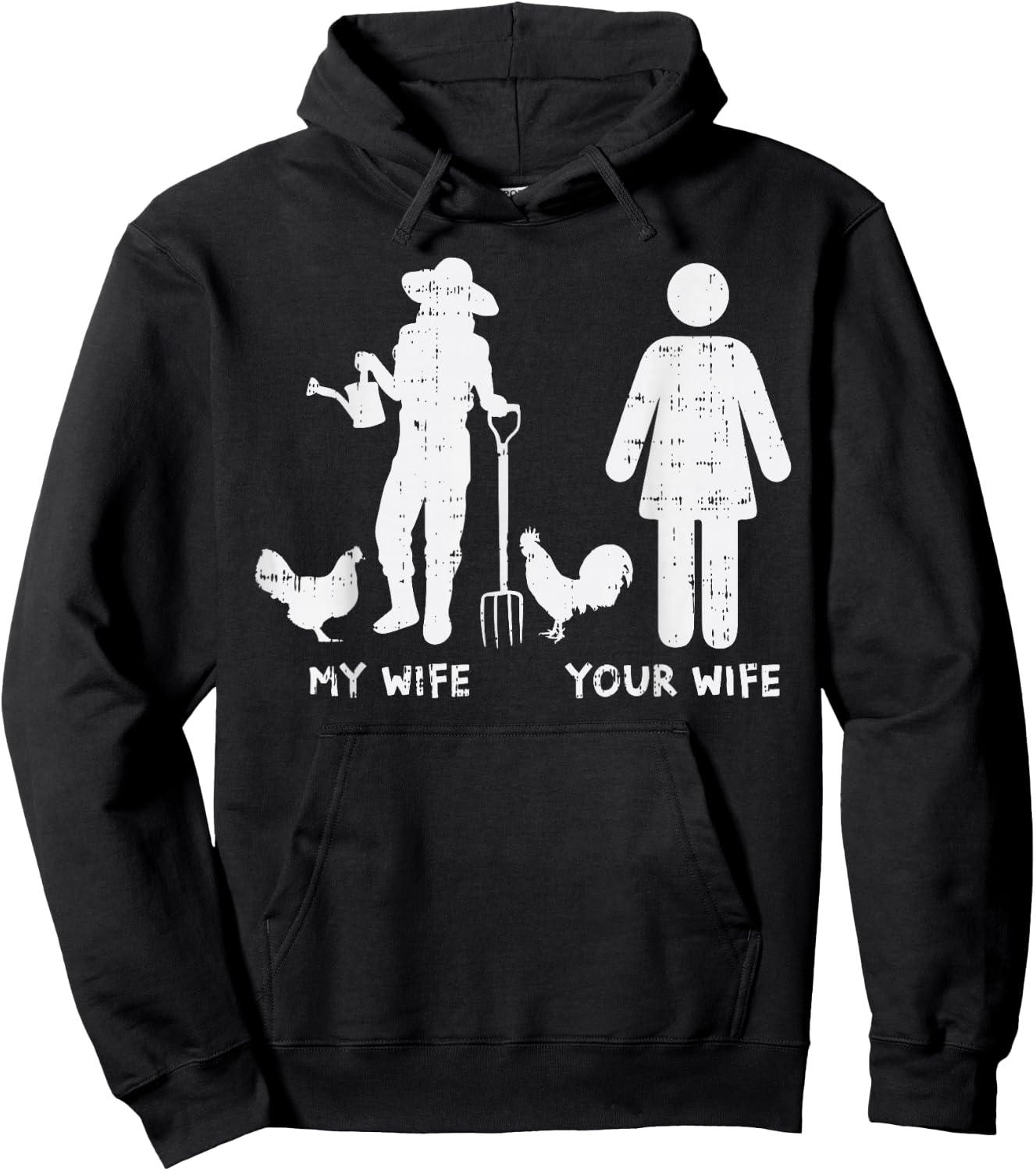 My Wife Your Wife Chicken Funny Farming Farmer Husband Gift Hoodie - Hoodie | Black