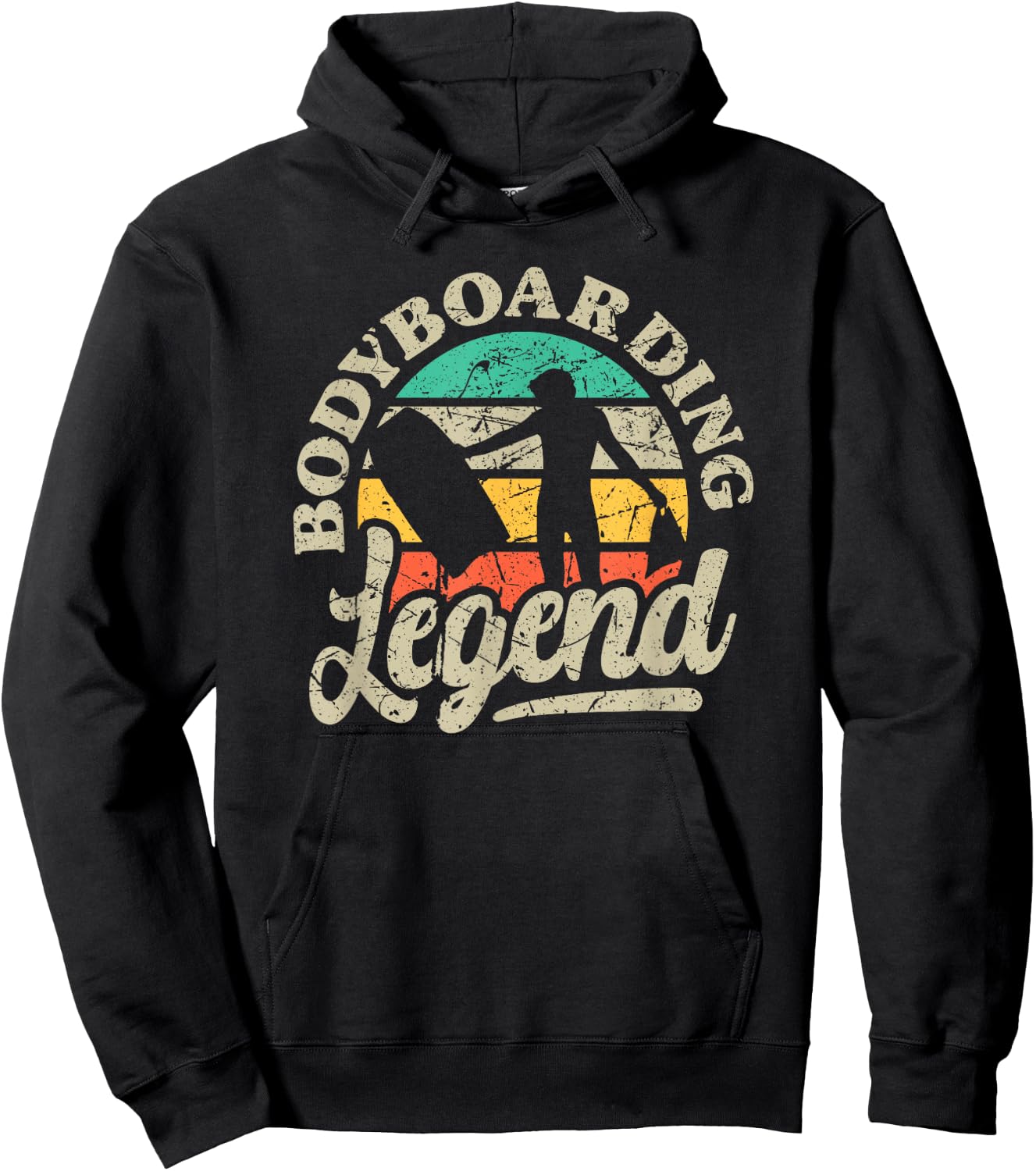 Bodyboarding Legend Retro Bodyboarder Vintage Bodyboard Hoodie - Hoodie | Black