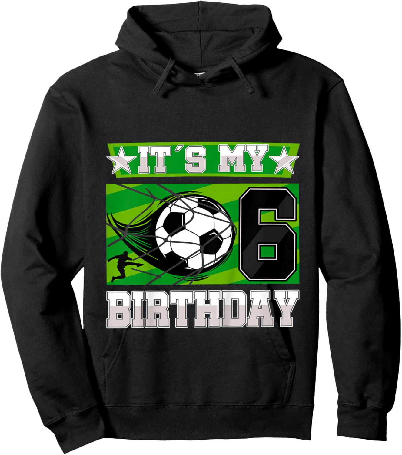 Soccer Birthday Party - 6th Birthday Boy 6 Years Old Hoodie - Hoodie | Black
