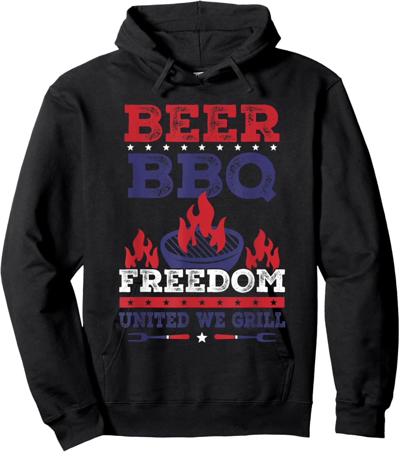 Beer BBQ Freedom United We Grill Apparel Hoodie - Hoodie | Black