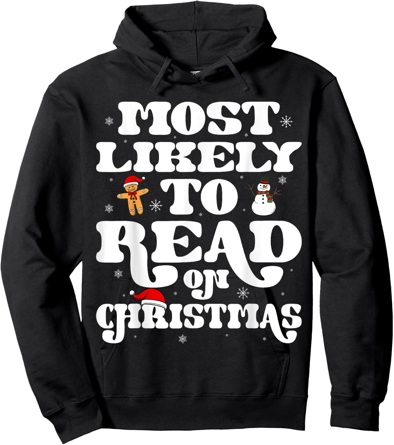 Most Likely To Read On Christmas Family Matching Xmas Hoodie - Hoodie | Black