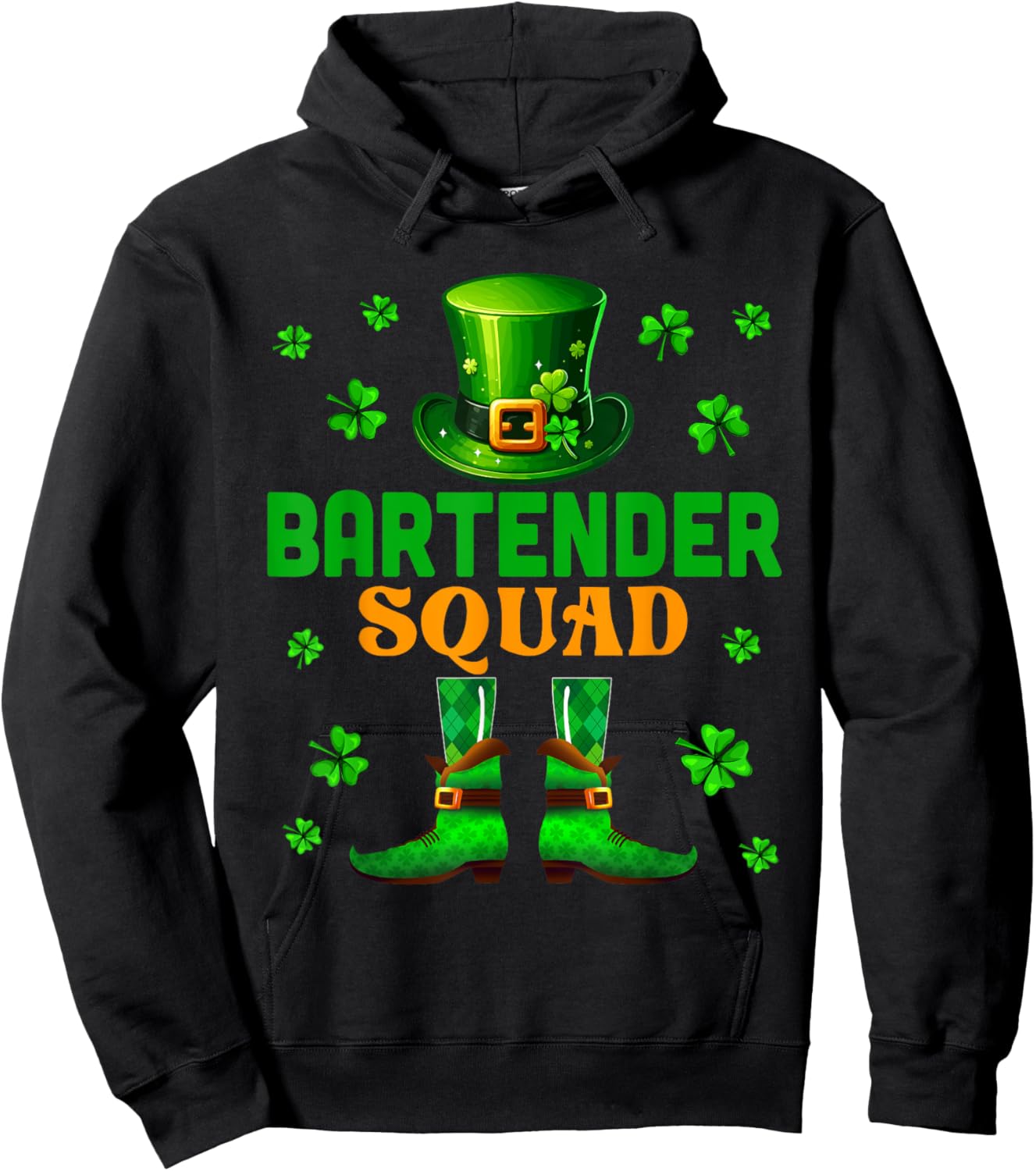 Bartender Squad St. Patrick's Day Costume Clovers Job Team Hoodie - Hoodie | Black