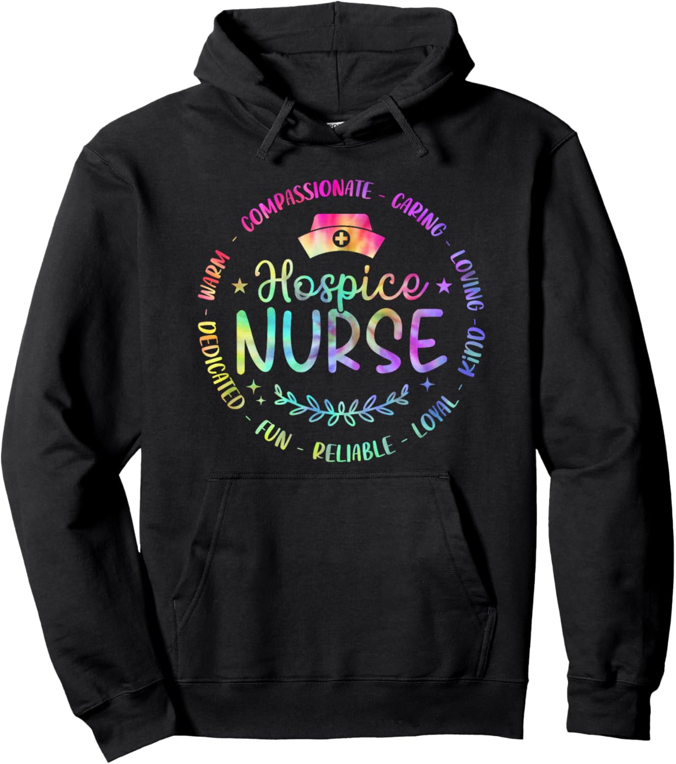 Funny Hospice Nurse Nursing Tie Dye Design Men Hoodie - Hoodie | Black
