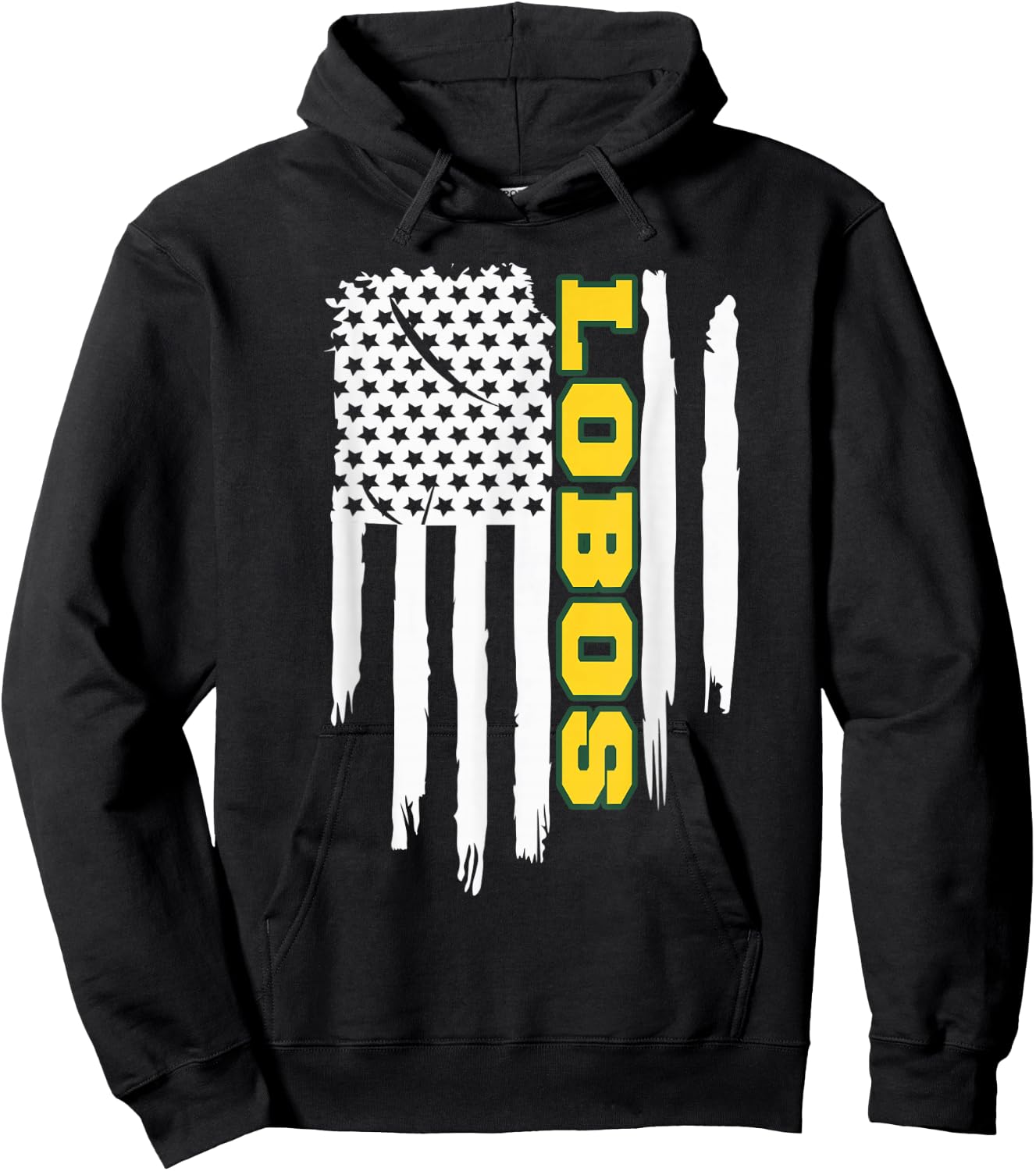 Longview Lobos American Flag Hoodie - Hoodie | Black