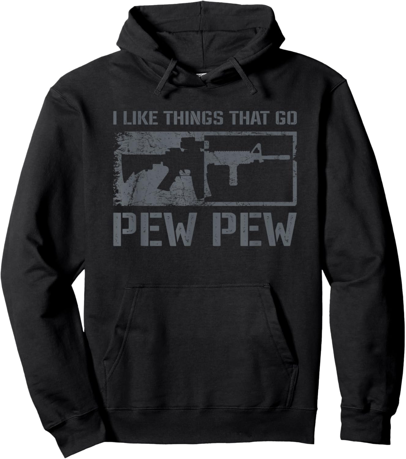 I Like Things That Go Pew Pew - Funny AR15 Pro Gun Joke Hoodie - Hoodie | Black