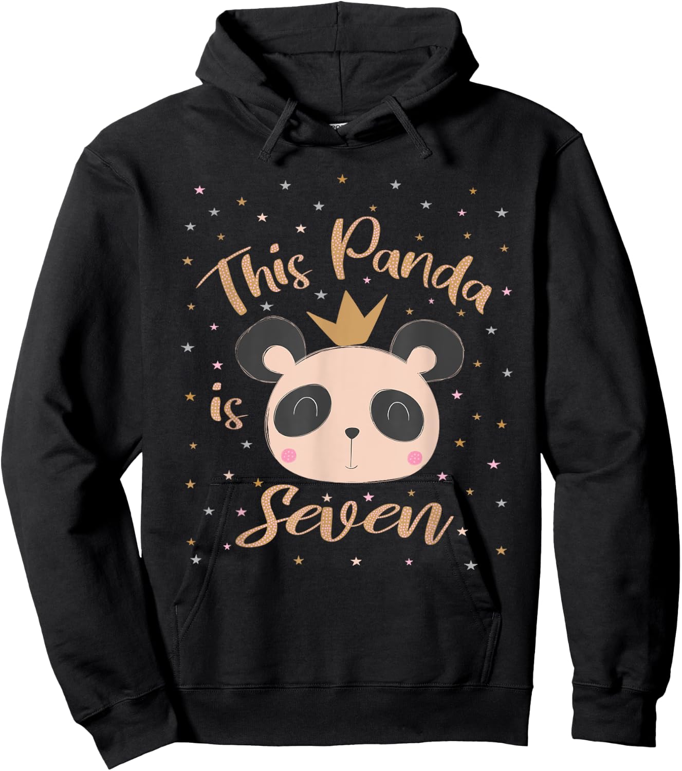 This Little Panda Is Seven Years Old 7th Girl Birthday Party Hoodie - Hoodie | Black