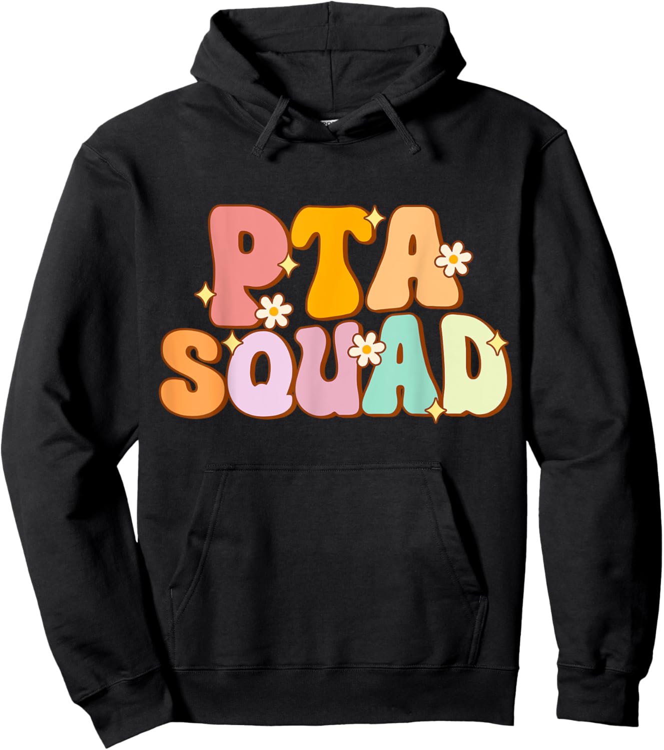 Groovy PTA Squad Parent Teacher Association Women Hoodie - Hoodie | Black