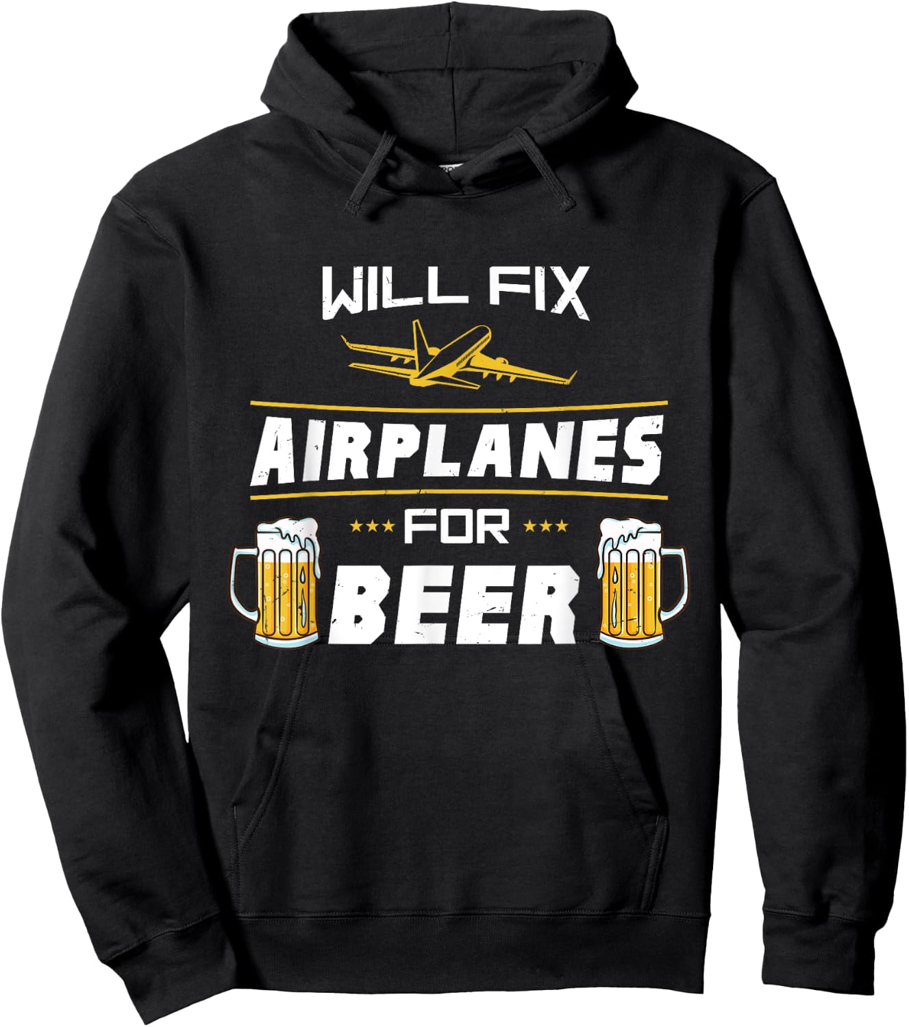 Will Fix Airplanes For Beer Aircraft Mechanic Gift Hoodie - Hoodie | Black