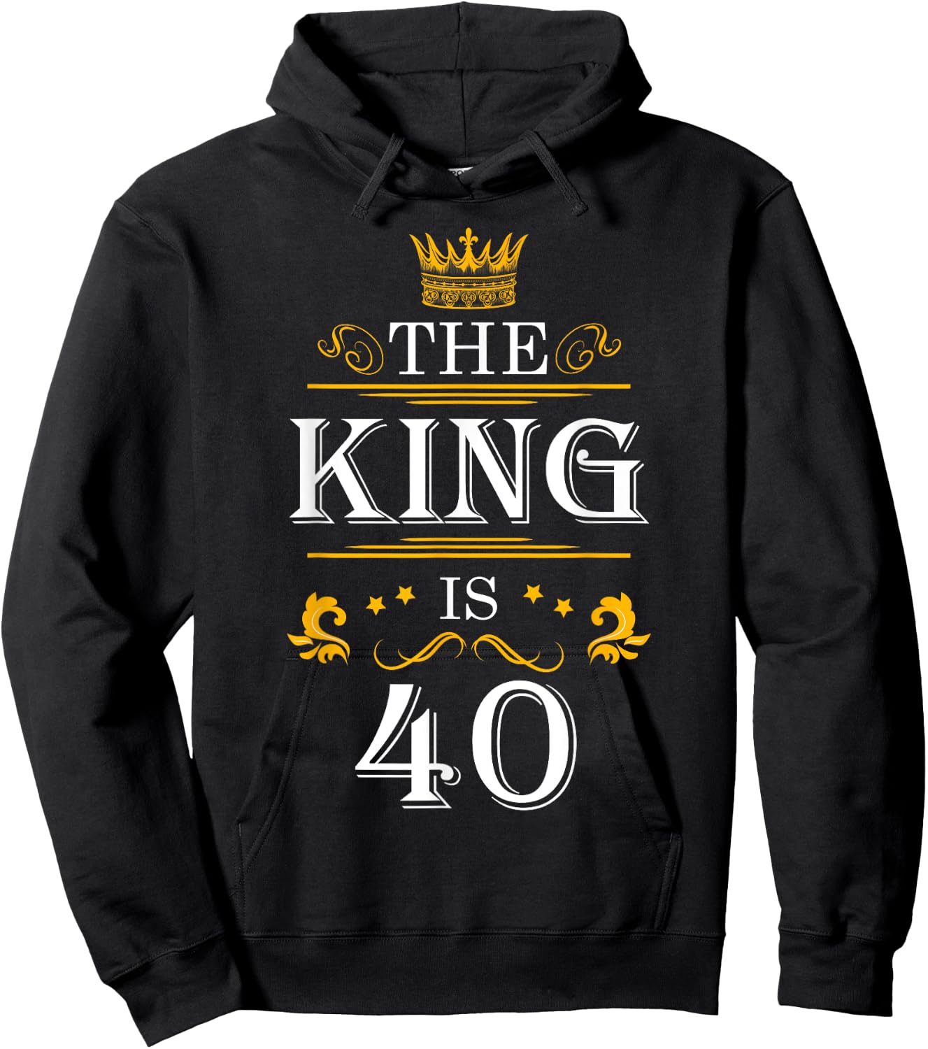 The King Is 40 Funny 40th Birthday Party Drink Beer B-Day Hoodie - Hoodie | Black