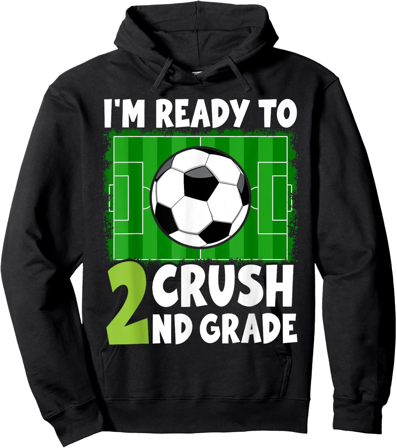 Back to School First Day of 2nd Grade Soccer Boys Kids Hoodie - Hoodie | Black