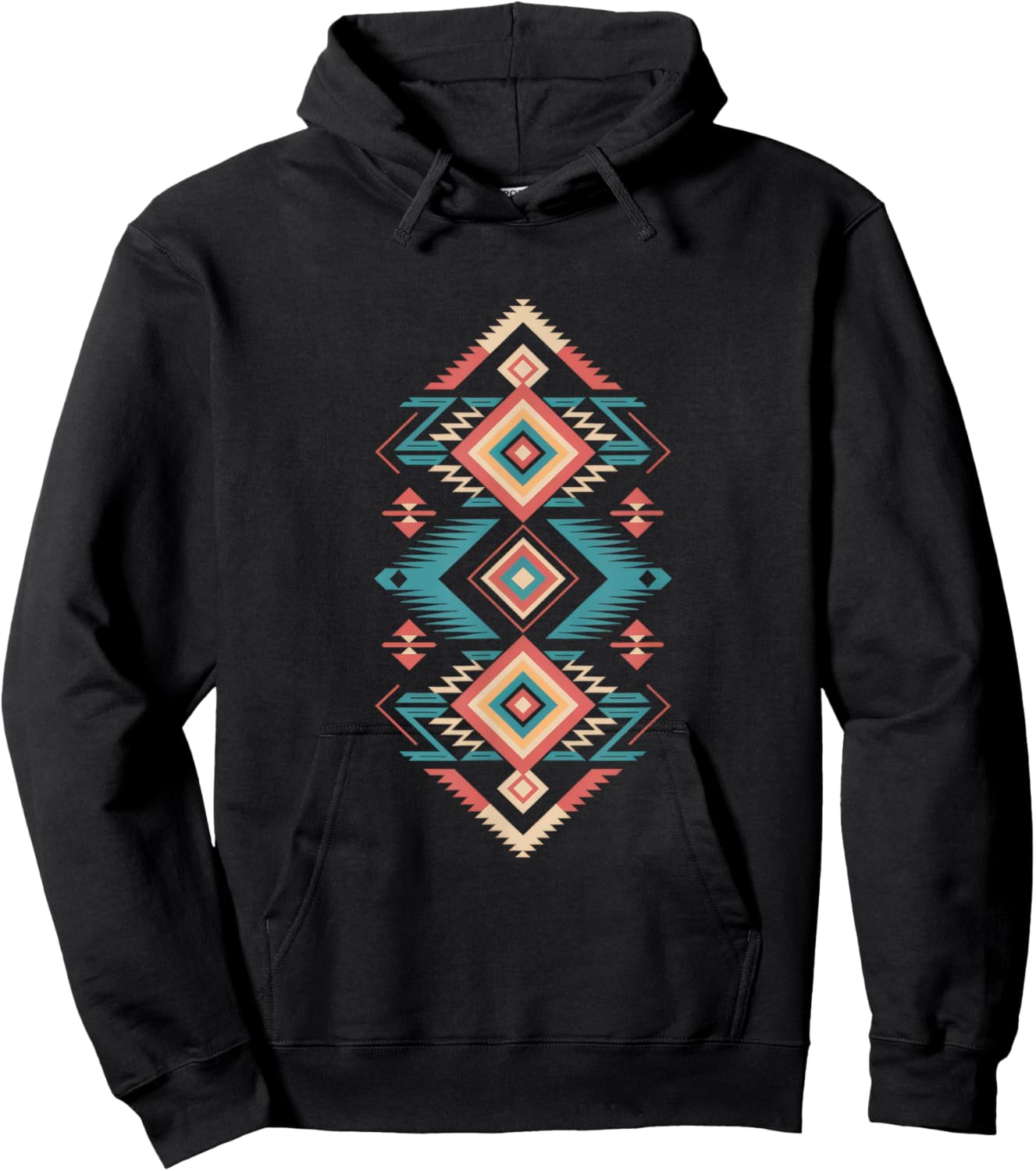 Geometrisches Muster Indianer Geometrisch Azteken Hoodie - Hoodie | Black