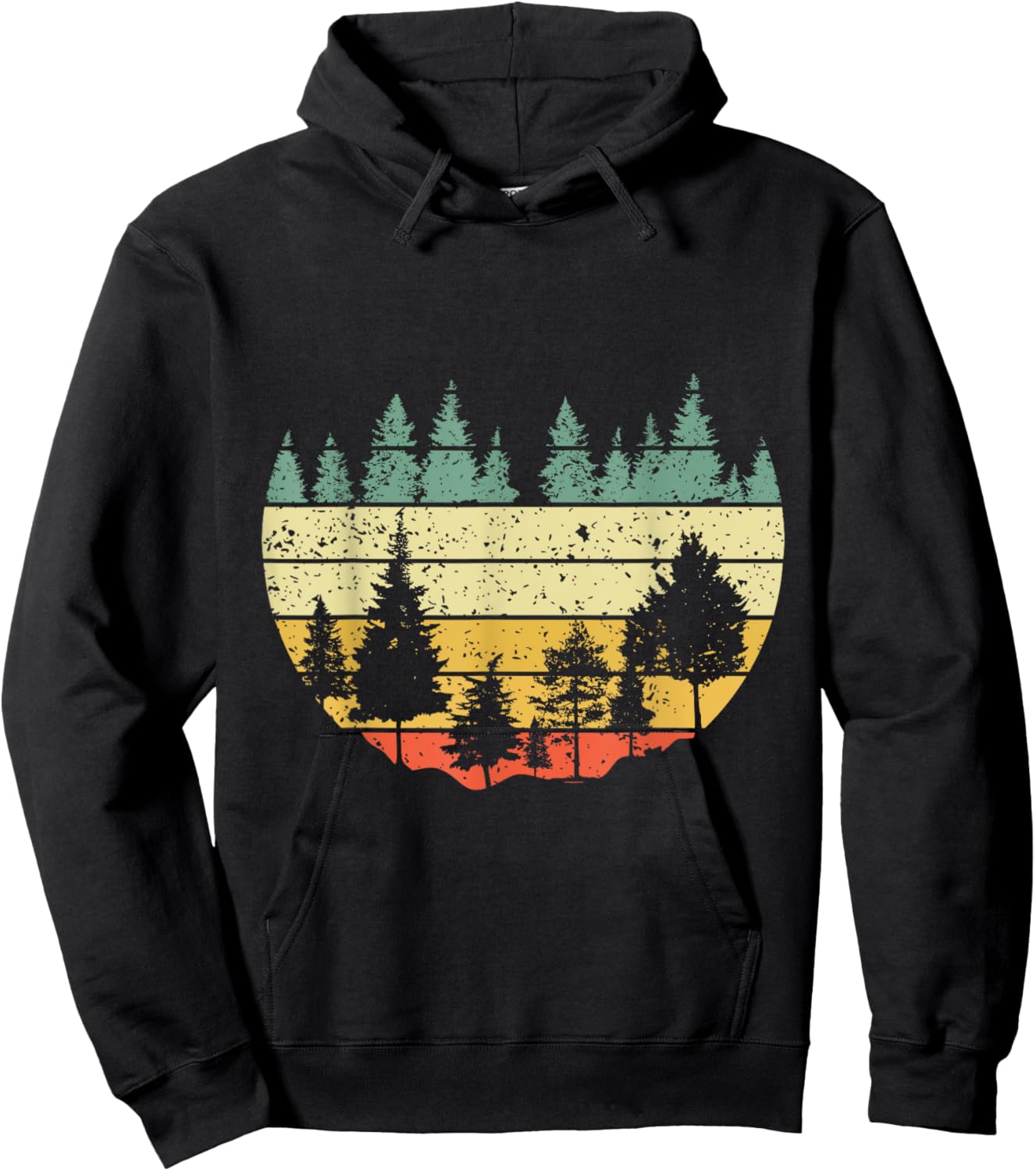 Forest Light Outdoor Nature Trees Retro Forest Hoodie - Hoodie | Black
