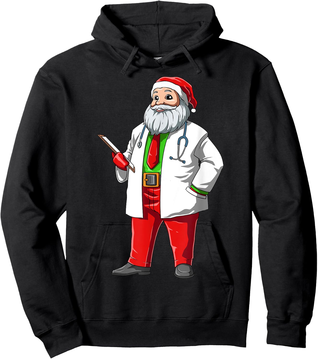 Nurse Christmas Santa Doctor Christmas Medical Santa Nursing Hoodie - Hoodie | Black