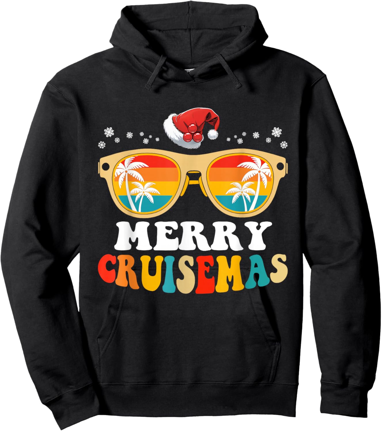 Merry Cruisemas Retro Summer Cruise Christmas Men Women Kids Hoodie - Hoodie | Black
