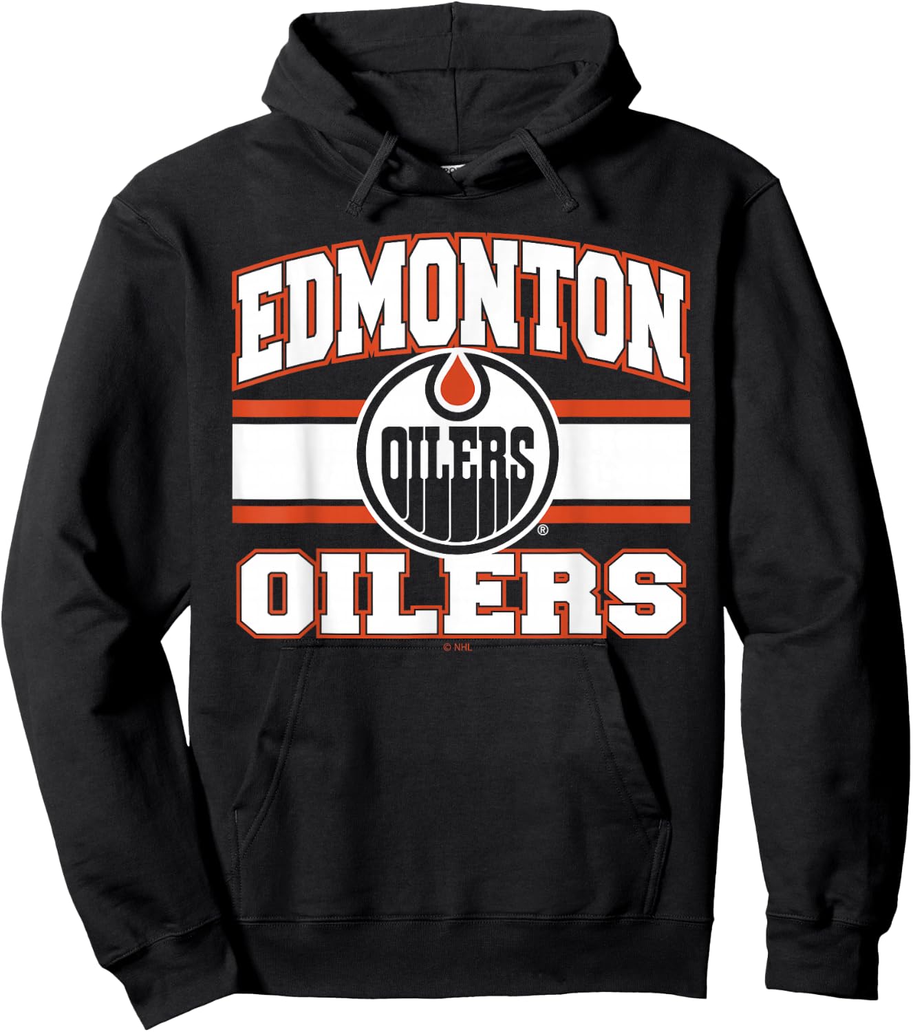 Edmonton Oilers Stripe Blue Officially Licensed Hoodie - Hoodie | Black