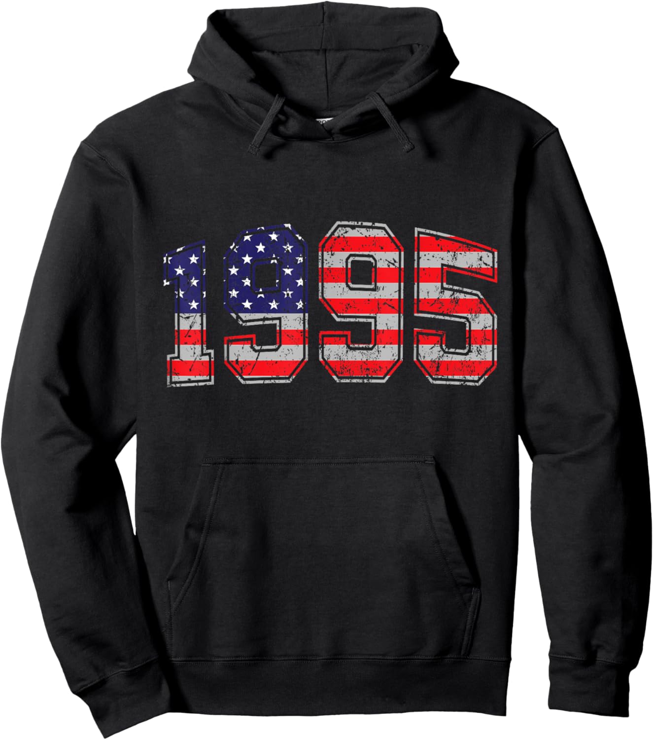 Vintage 1995 29 Years Old American Flag 4th Of July Retro Hoodie - Hoodie | Black
