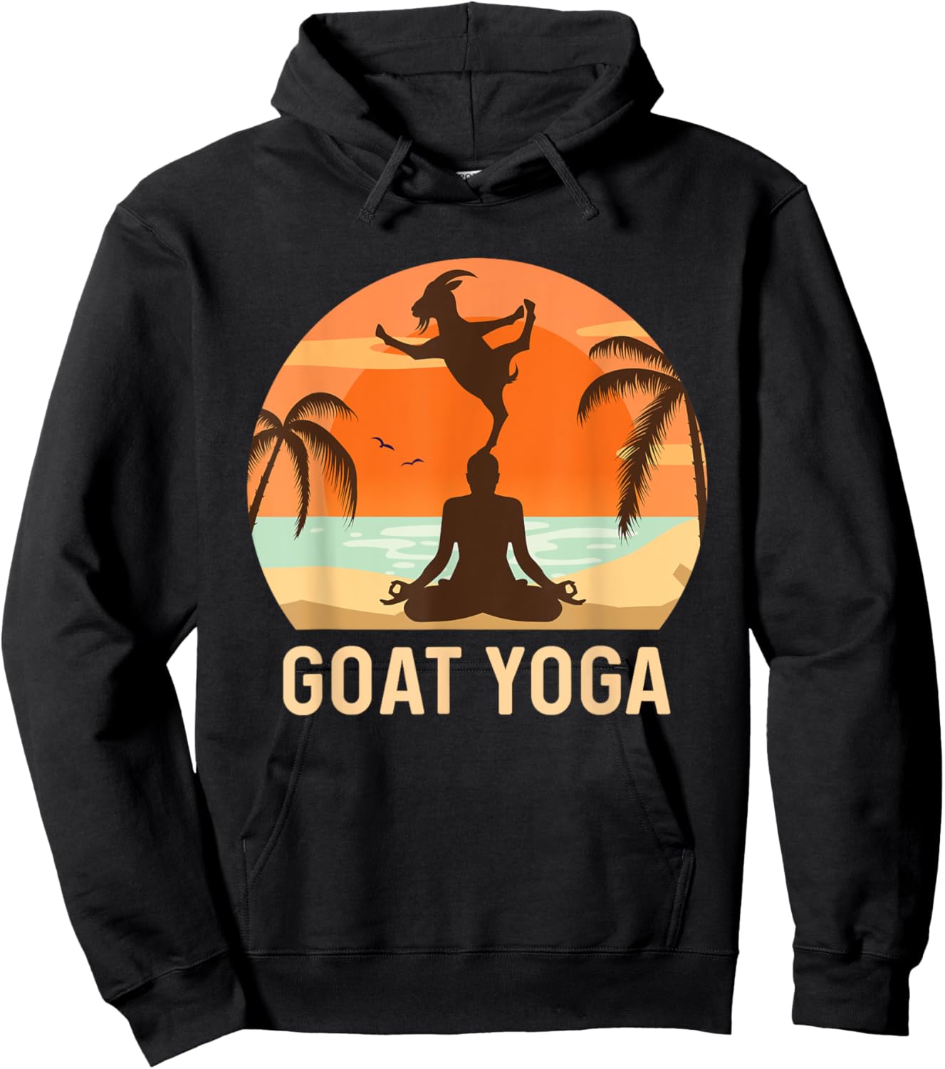 Goat Yoga - Farm Animal Farmer Farming Meditation Healing Hoodie - Hoodie | Black