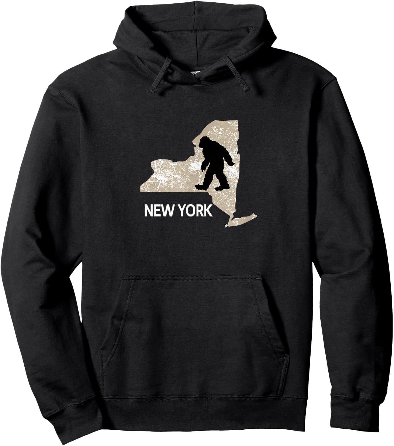 Funny Bigfoot I Believe Loves New York NY Sasquatch Hoodie - Hoodie | Black