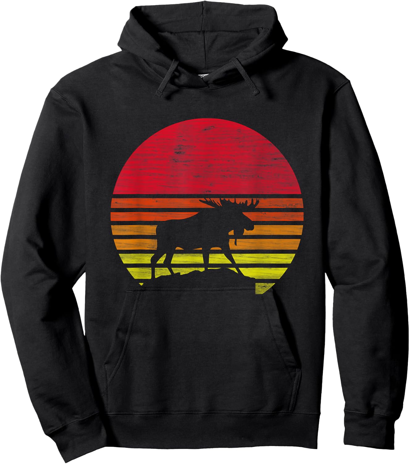 Retro moose silhouette Hoodie - Hoodie | Black