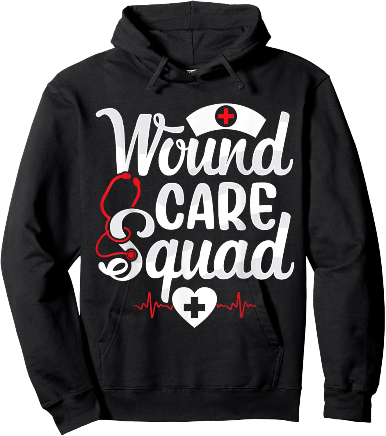 Wound Care Squad Team Funny Wound Care Nurse Nursing RN Hoodie - Hoodie | Black