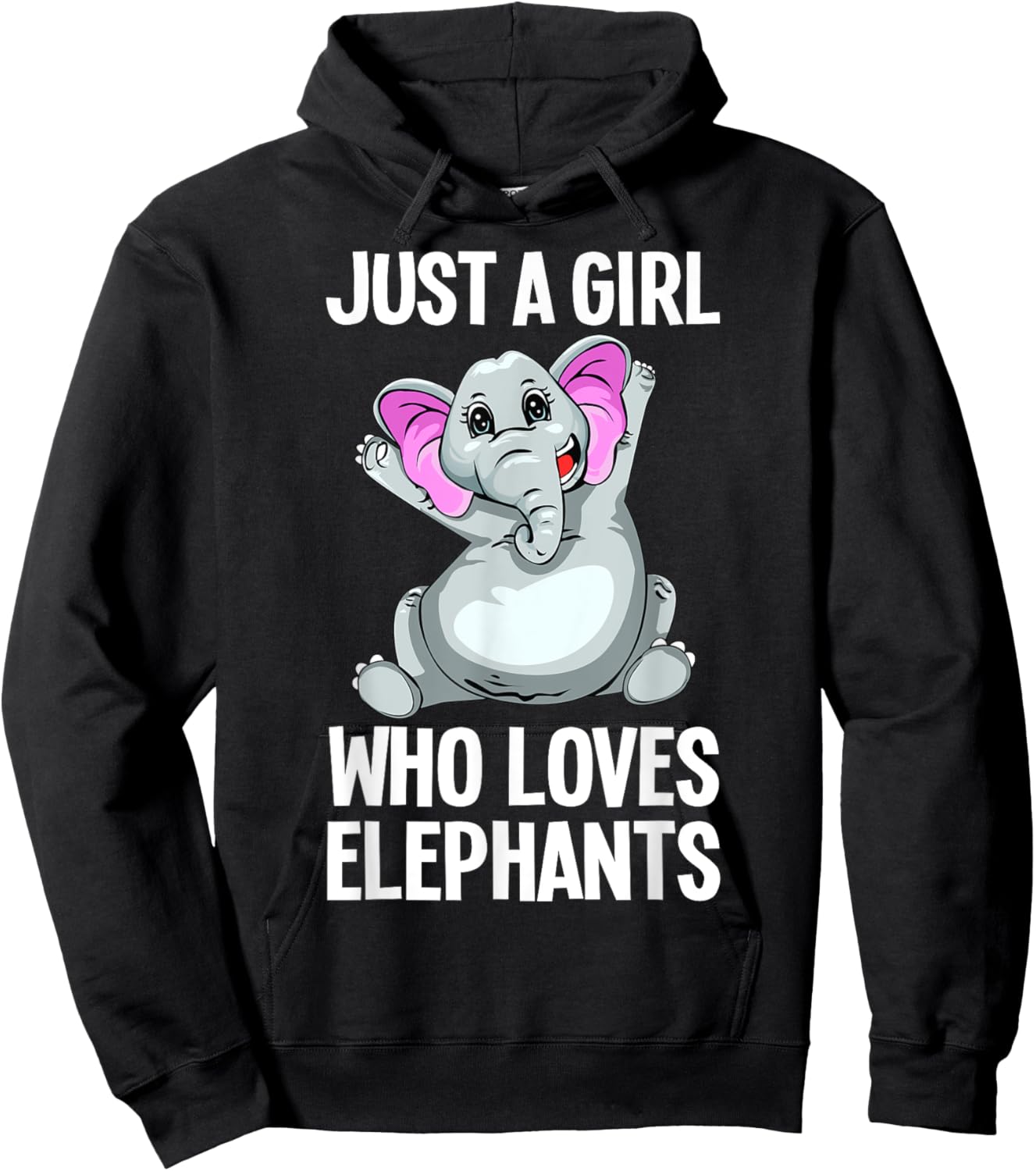 Funny Elephant Design For Girls Women Kids Elephant Lover Hoodie - Hoodie | Black