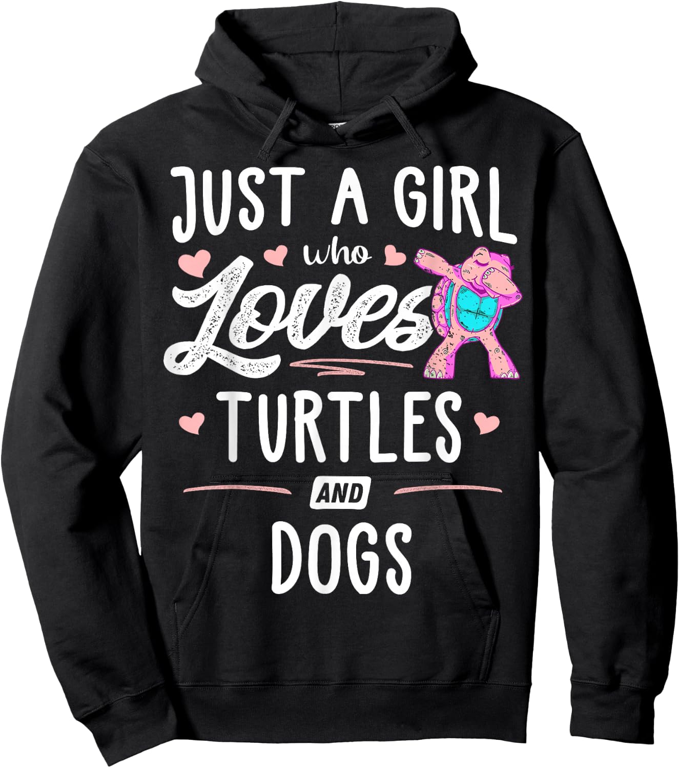 Just A Girl Who Loves Turtles And Dogs Gift Women Hoodie - Hoodie | Black