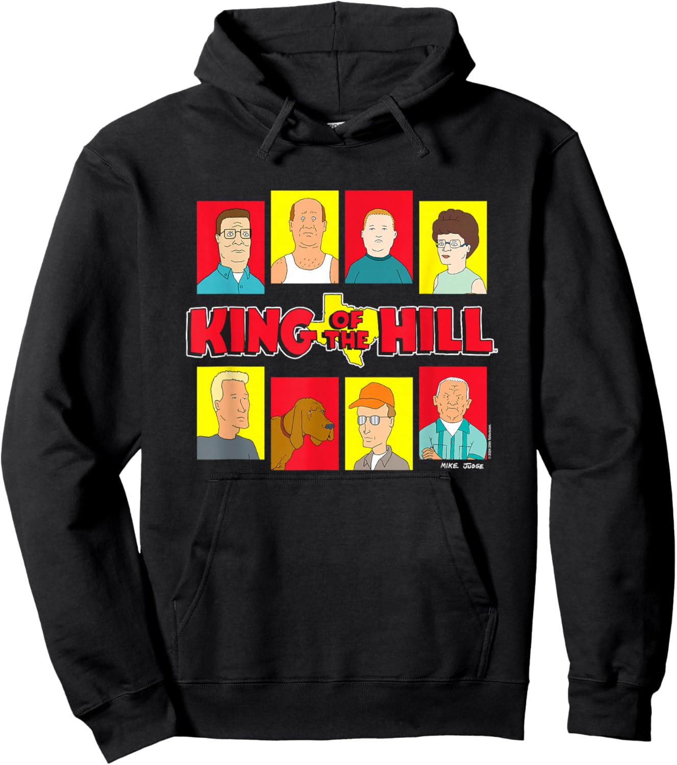 King of The Hill Iconic Characters Group Shot Big Portraits Hoodie - Hoodie | Black