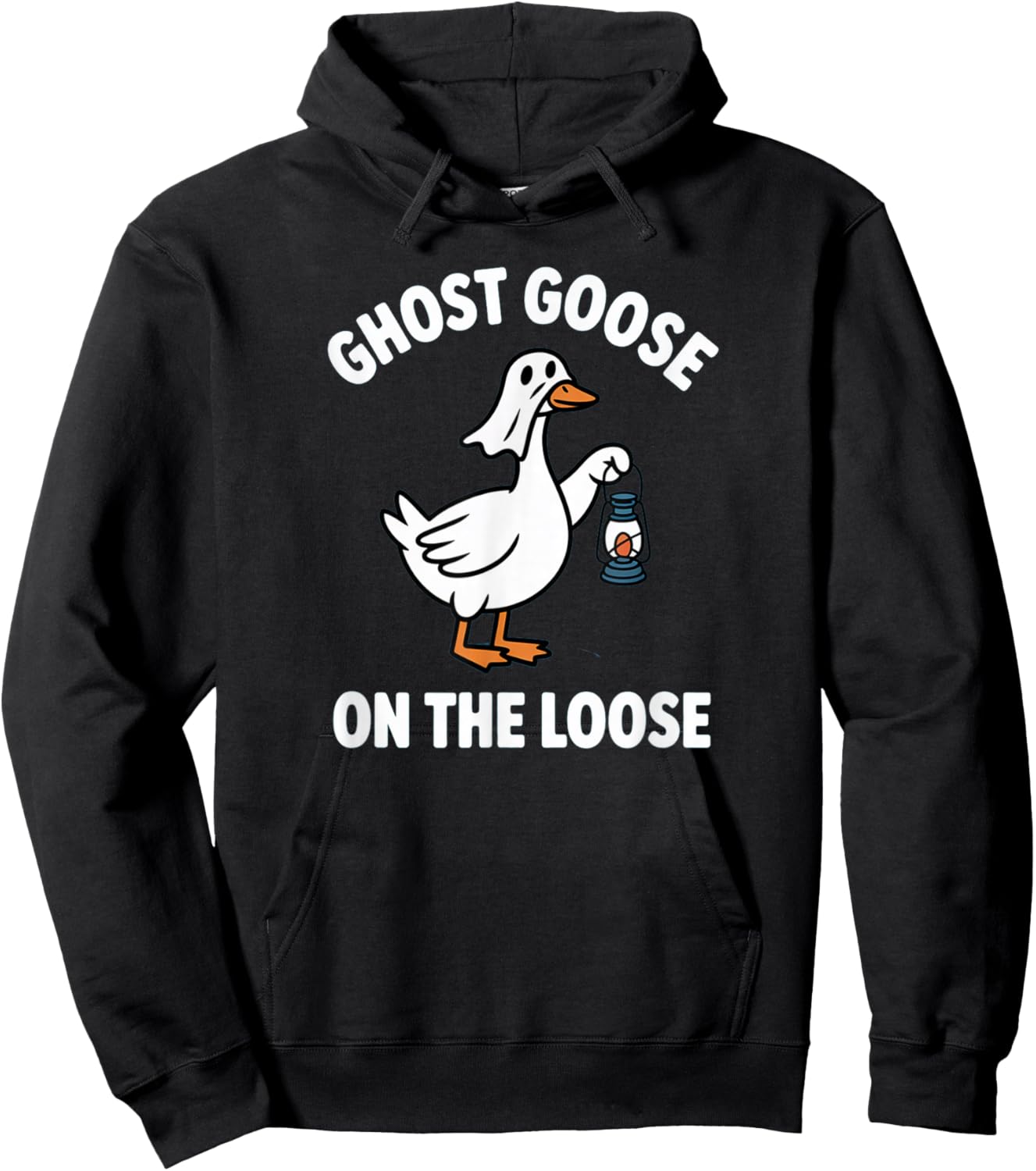 Funny Ghost Goose On The Loose Pun Halloween Lover Costume Hoodie - Hoodie | Black